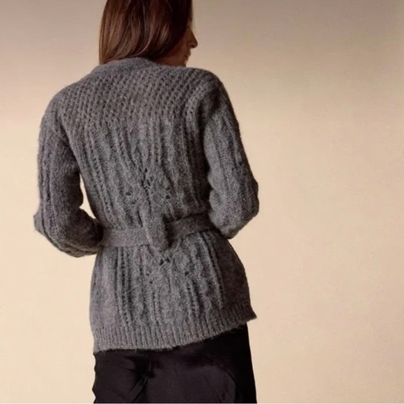 St. Roche Alpaca Blend Cora Cardigan Dark Heather Gray Size S - Picture 9 of 9